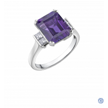 Maple Leaf Diamonds 10kt White Gold Amethyst Ring