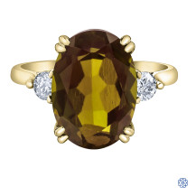 10kt Yellow Gold Citrine and Diamond Ring 