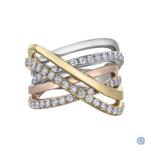 Diamond Envy 10kt yellow, white and rose gold diamond ring