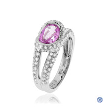 18kt White Gold Pink Sapphire Diamond Ring