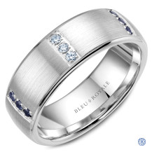 Bleu Royale Gold Diamond and Sapphire Wedding Band
