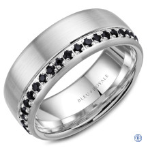 Bleu Royale Gold with Black Diamond Wedding Band