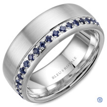 Bleu Royale Gold with Blue Sapphire Wedding Band