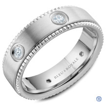 Bleu Royale Gold and Diamond Wedding Band
