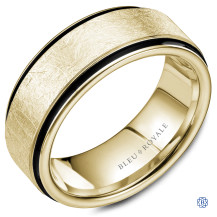 Bleu Royale Gold with Black Carbon Wedding Band