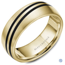 Bleu Royale Gold with Black Carbon Wedding Band