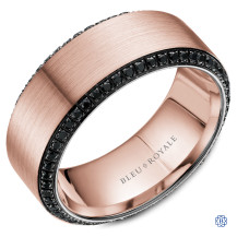 Bleu Royale Gold and Black Diamond Wedding Band