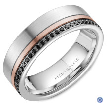 Bleu Royale Gold and Black Diamond Wedding Band