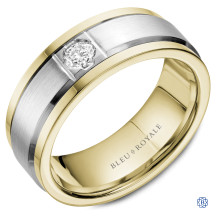 Bleu Royale Gold and Diamond Wedding Band