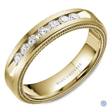 Bleu Royale Gold and Diamond Wedding Band