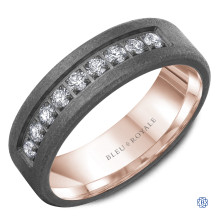 Bleu Royale 14kt Gold and Tantalum Wedding Band with Diamonds