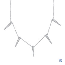 14kt White Gold Triangle Diamond Necklace