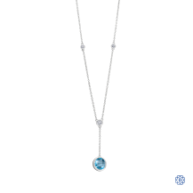 Maple Leaf Diamonds 10kt White Gold Blue Topaz Necklace