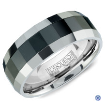 Tungsten Wedding Band with Black Inlay
