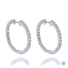 Gabriel & Co. 14kt Whte Gold Diamond Hoop Earrings