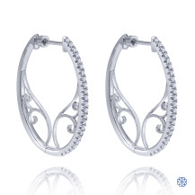 Gabriel & Co. 14kt White Gold Diamond Hoop Earrings