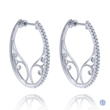 14kt White Gold Gabriel & Co. 0.42ct Diamond Hoop Earrings