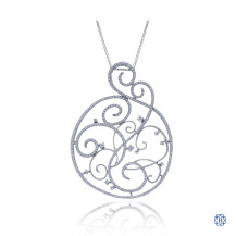 Gabriel & Co. 14kt White Gold Chain & 14kt White Gold Diamond Pendant