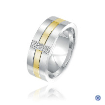 CrownRing Gold Diamond Men's Wedding Band