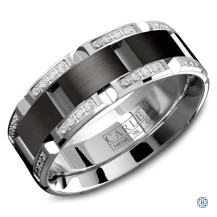 Carlex Gold with Black Cobalt and Diamonds Men's Wedding Band