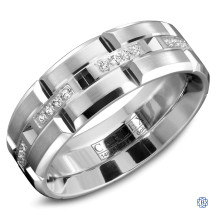 Carlex Gold with Diamond Men's Wedding Band