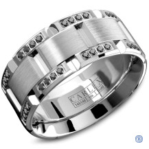 Carlex Gold with Black Diamonds Men's Wedding Band
