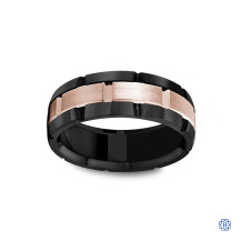 Carlex Gold with black cobalt Men's Wedding Band