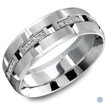 Carlex Gold with Diamond Men's Wedding Band