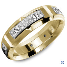Carlex Gold and Diamond Men's Wedding Band