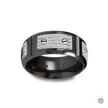 Carlex Gold with Diamond Men's Wedding Band