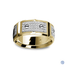 Carlex Gold with Diamond Men's Wedding Band