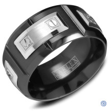 Carlex Gold with black cobalt men's Wedding Band